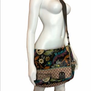 Fossil KeyPer Bird Floral Messenger Bag Crossbody